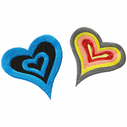 Hearts Embroidery Design 6